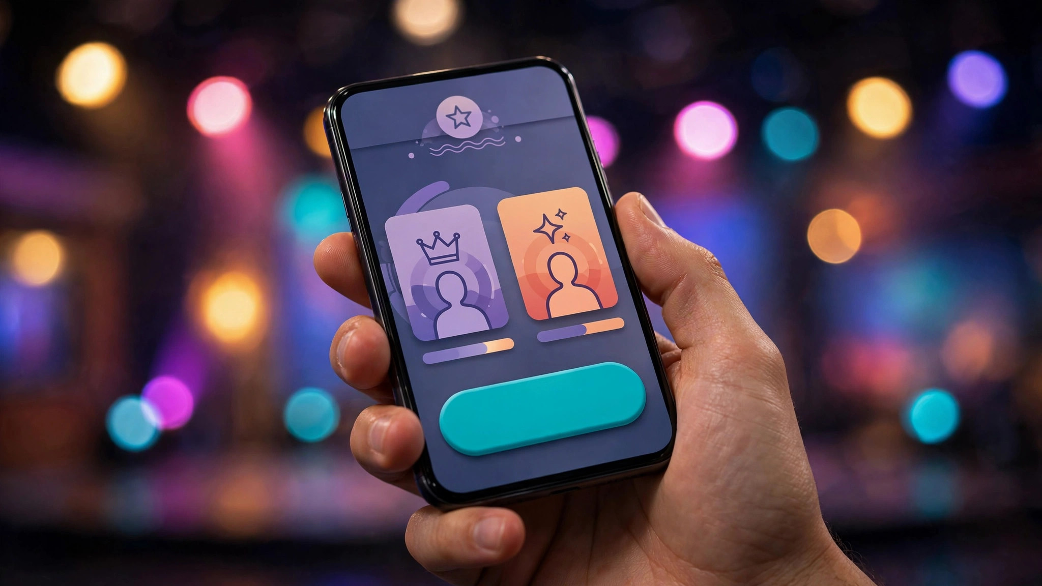 Voting for Bigg Boss Telugu 10 on the JioHotstar app — hand holding smartphone with voting screen